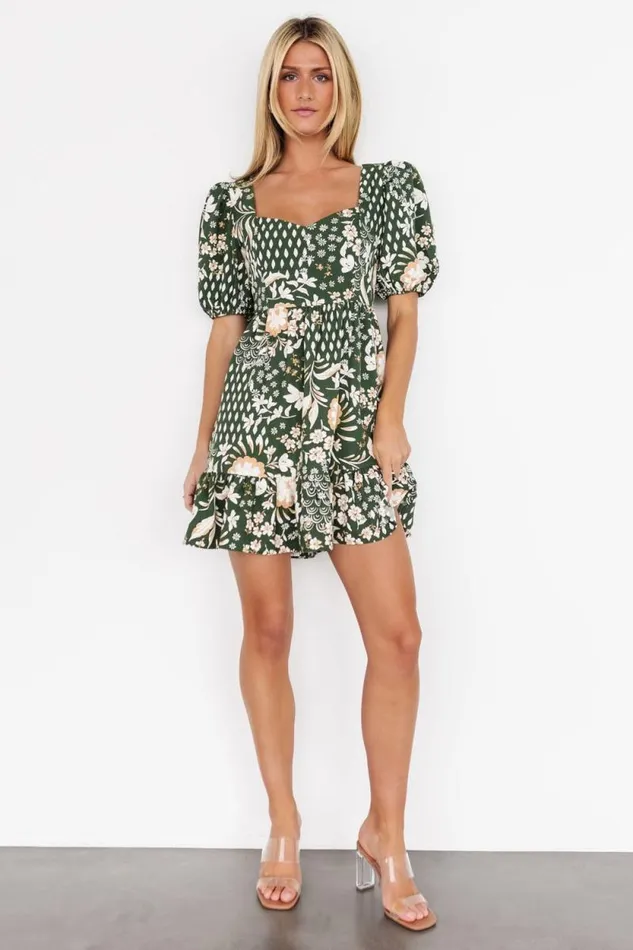 Women Clea Sweetheart Mini Dress Olive Multi Baltic Born Short Dresses