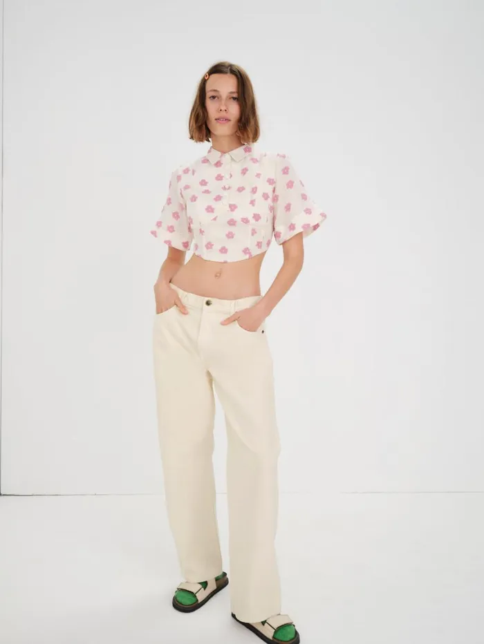 Women Clover Short Sleeve Corset Top Pink For Love and Lemons Tops Women Clover Short Sleeve Corset Top Pink For Love and Lemons Tops