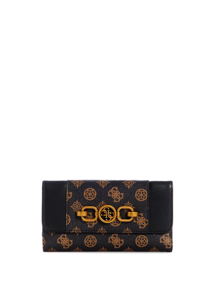 Women Clutches GUESS Black Brown Noelle Multi Clutch