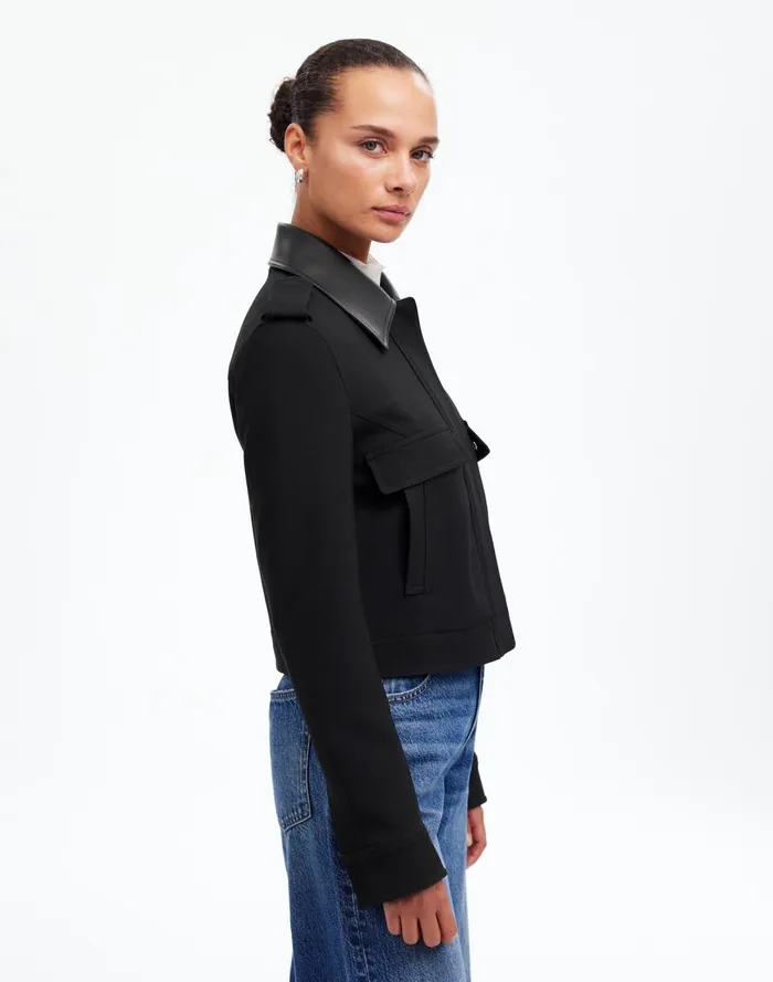 Women Coats Jackets Madewell Shrunken Utility Jacket True Black