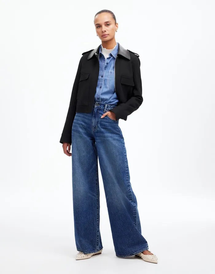 Women Coats Jackets Madewell Shrunken Utility Jacket True Black