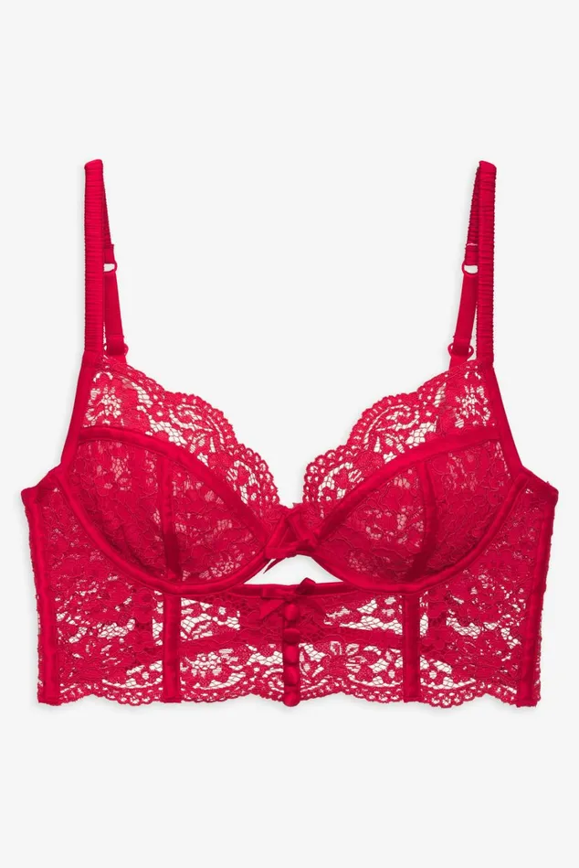 Women Creamsicle Lace Underwire Bra Red For Love and Lemons Lingerie