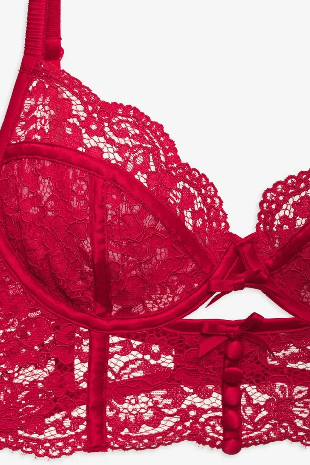 Women Creamsicle Lace Underwire Bra Red For Love and Lemons Lingerie