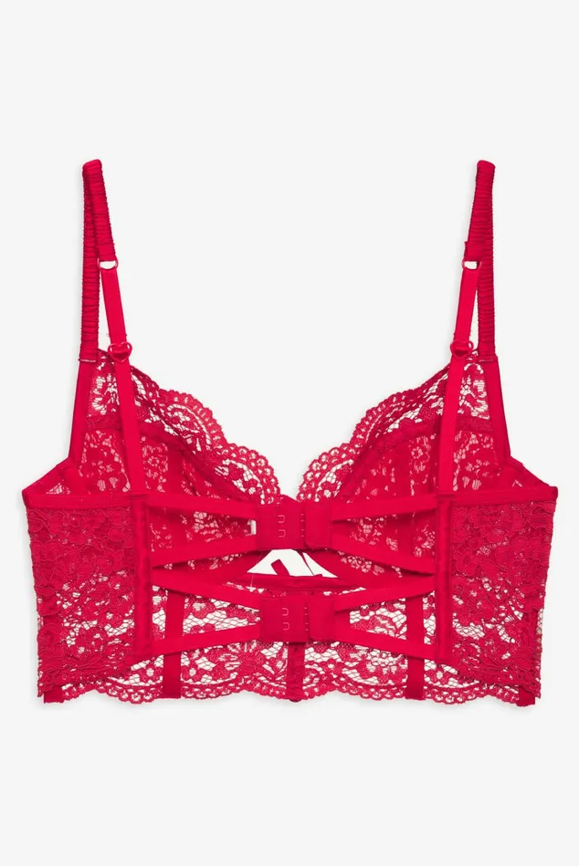 Women Creamsicle Lace Underwire Bra Red For Love and Lemons Lingerie