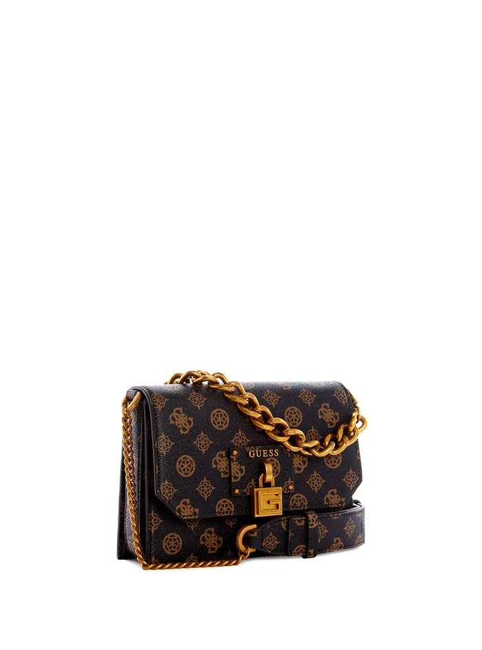 Women Crossbody GUESS Brown Centre Stage Crossbody Bag