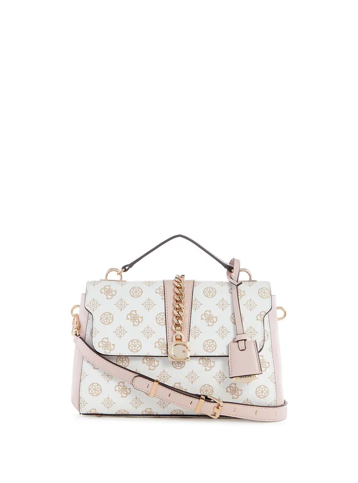 Women Crossbody GUESS White Logo Tiberia Crossbody Bag