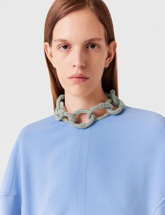 Women Crystal Chain ShortSleeve Top Iris Stella McCartney Shirts And Tops Women Crystal Chain ShortSleeve Top Iris Stella McCartney Shirts And Tops