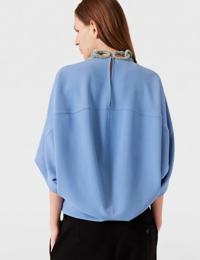 Women Crystal Chain ShortSleeve Top Iris Stella McCartney Shirts And Tops Women Crystal Chain ShortSleeve Top Iris Stella McCartney Shirts And Tops