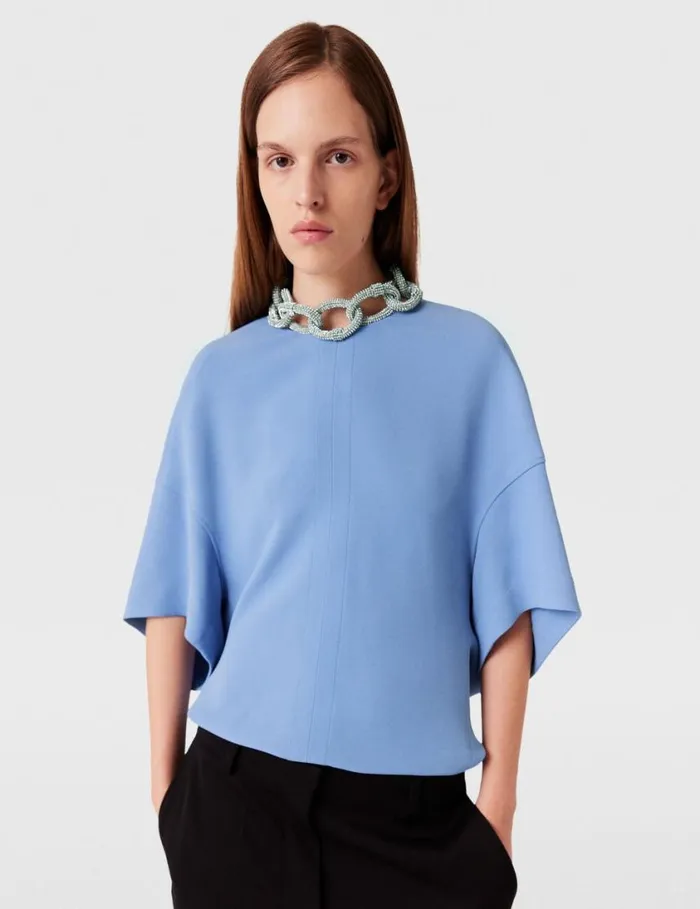 Women Crystal Chain ShortSleeve Top Iris Stella McCartney Shirts And Tops Women Crystal Chain ShortSleeve Top Iris Stella McCartney Shirts And Tops