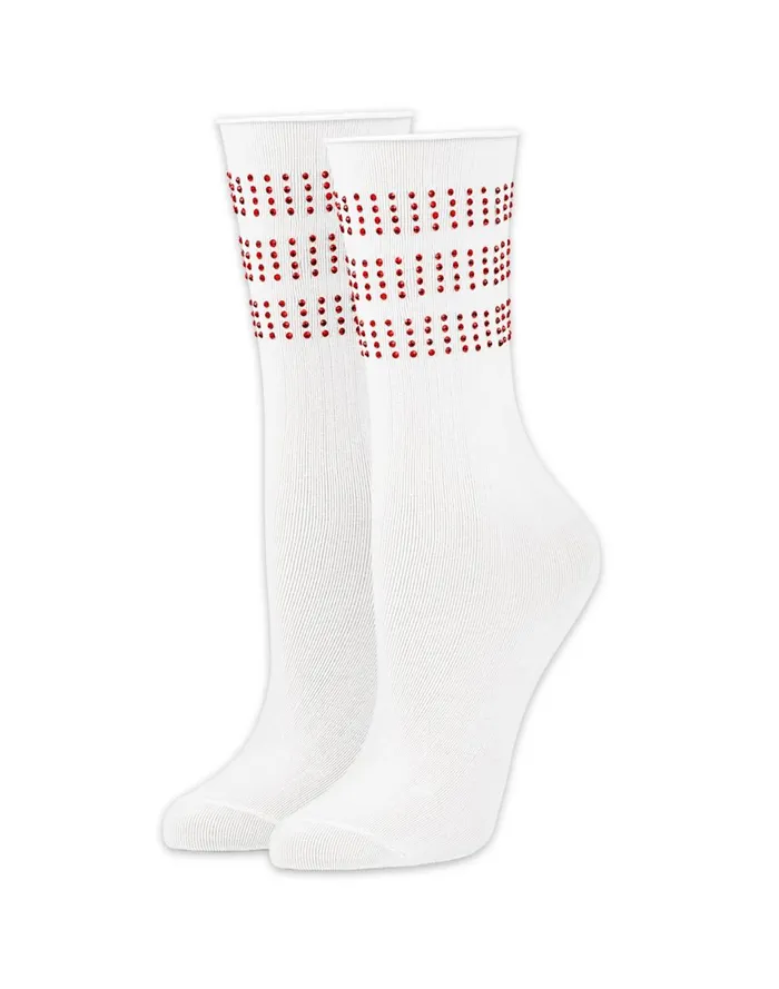 Women Cynthia Rowley Accessories Crystal Sport Socks Whtred Women Cynthia Rowley Accessories Crystal Sport Socks Whtred