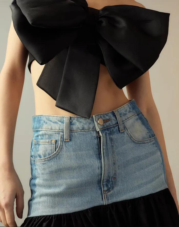 Women Cynthia Rowley Bottoms Denim Taffeta Skirt Black