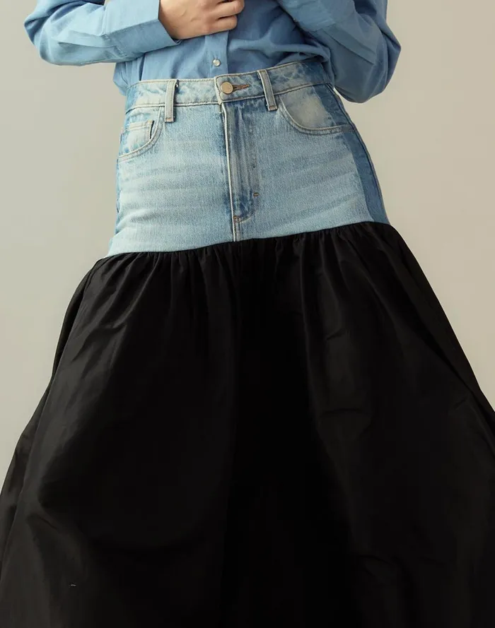Women Cynthia Rowley Bottoms Denim Taffeta Skirt Black