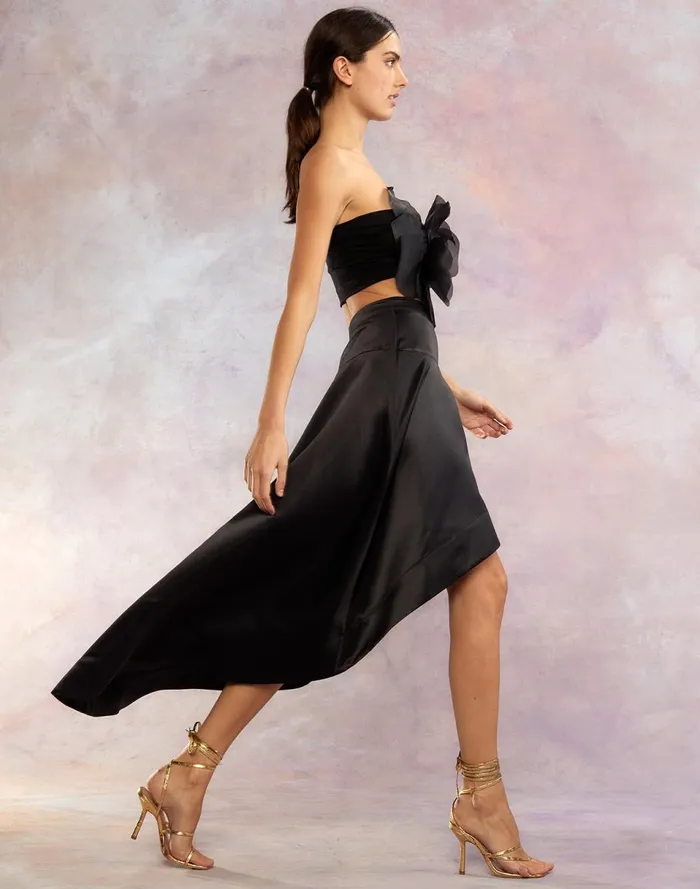 Women Cynthia Rowley Bottoms Livia Satin Skirt Black