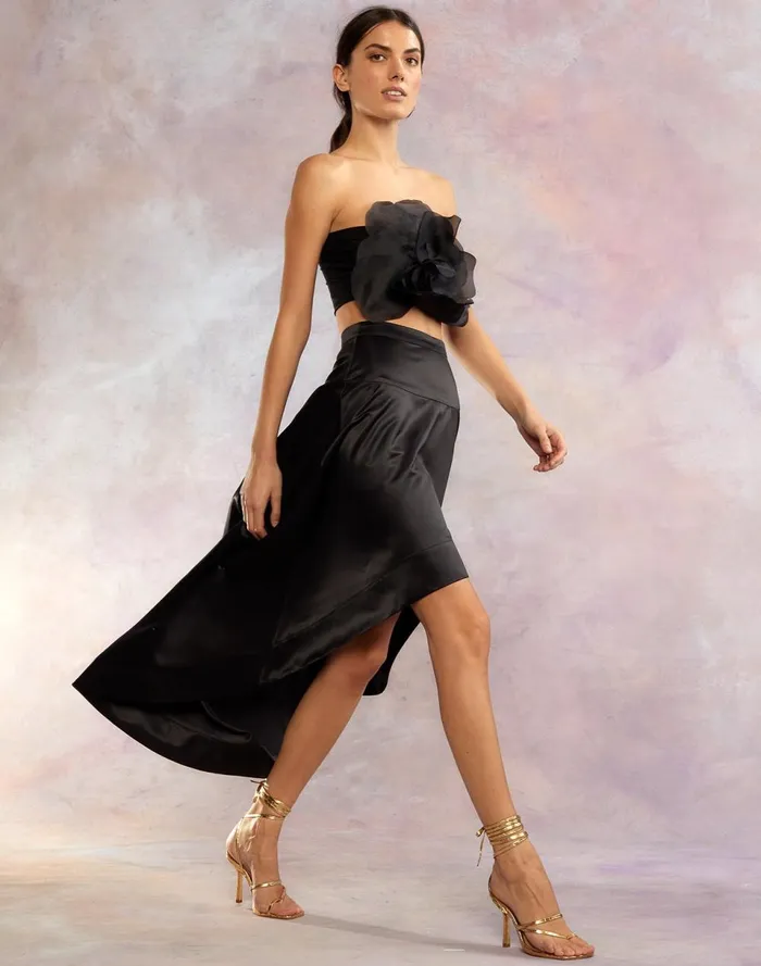 Women Cynthia Rowley Bottoms Livia Satin Skirt Black