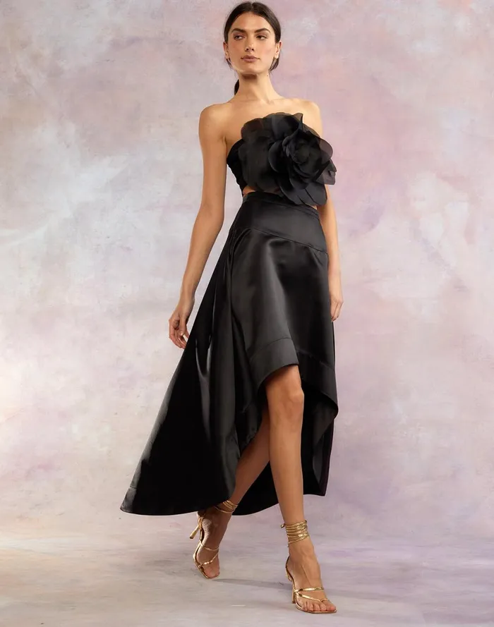 Women Cynthia Rowley Bottoms Livia Satin Skirt Black