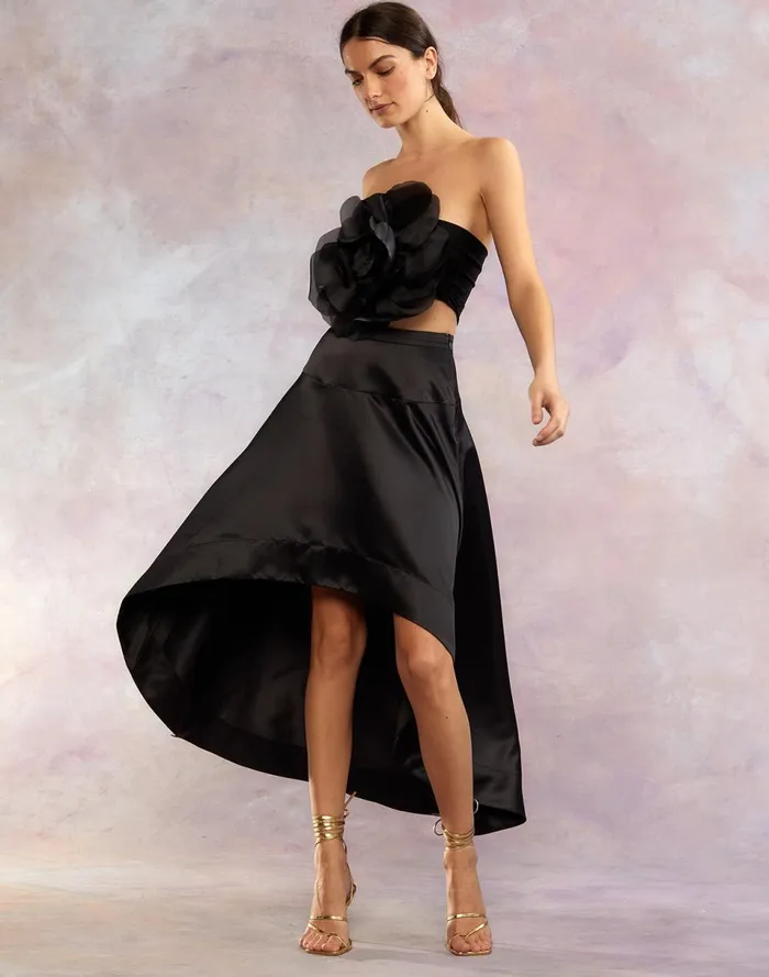 Women Cynthia Rowley Bottoms Livia Satin Skirt Black