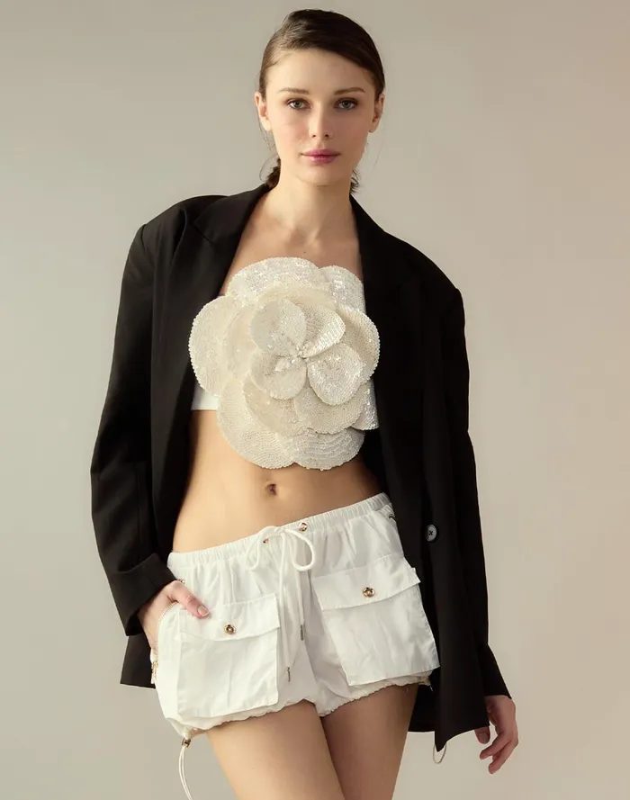 Women Cynthia Rowley Bottoms Nylon Cargo Shorts White Women Cynthia Rowley Bottoms Nylon Cargo Shorts White
