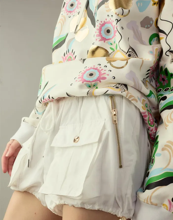 Women Cynthia Rowley Bottoms Nylon Cargo Shorts White Women Cynthia Rowley Bottoms Nylon Cargo Shorts White