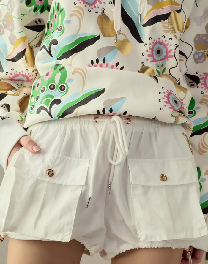 Women Cynthia Rowley Bottoms Nylon Cargo Shorts White Women Cynthia Rowley Bottoms Nylon Cargo Shorts White