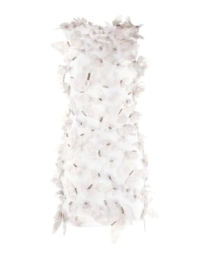 Women Cynthia Rowley Dresses Butterfly Embellished Dress Ivory Women Cynthia Rowley Dresses Butterfly Embellished Dress Ivory
