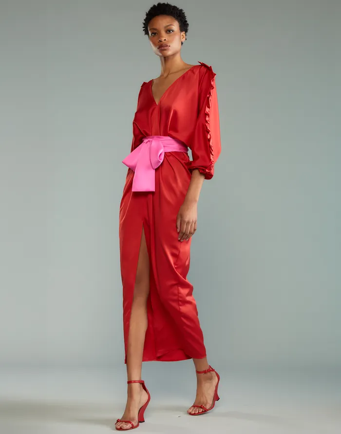 Women Cynthia Rowley Dresses Dolman Sleeve Dance Dress Red