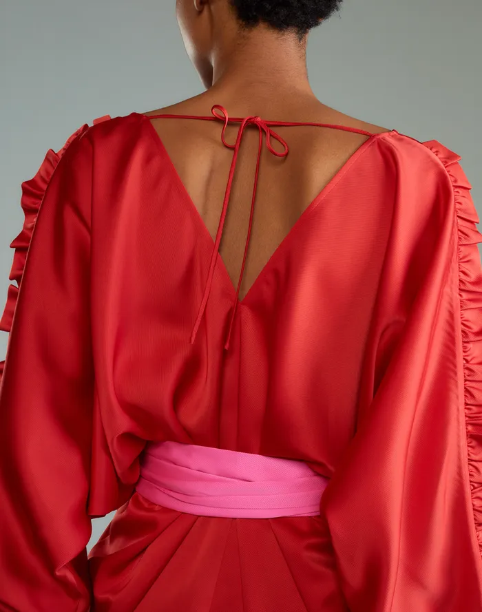 Women Cynthia Rowley Dresses Dolman Sleeve Dance Dress Red