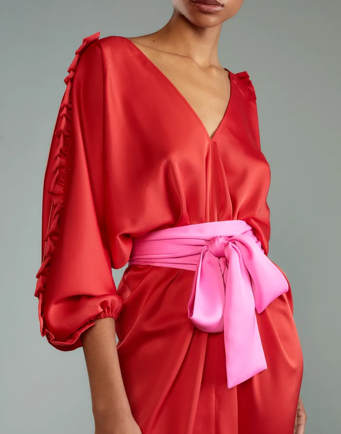 Women Cynthia Rowley Dresses Dolman Sleeve Dance Dress Red