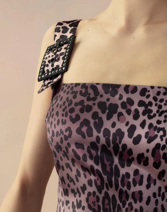 Women Cynthia Rowley Dresses Leopardess Satin Dress Leopd