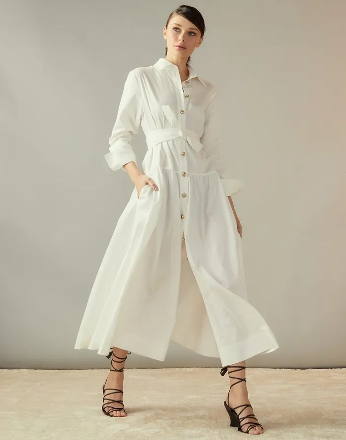 Women Cynthia Rowley Dresses Perennial Shirt Dress White Women Cynthia Rowley Dresses Perennial Shirt Dress White