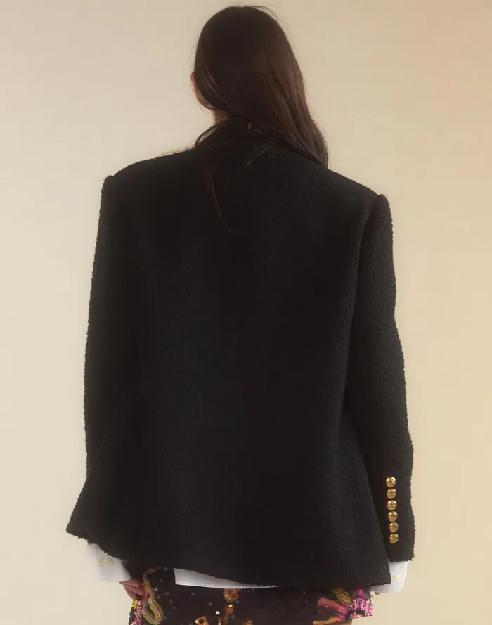 Women Cynthia Rowley Outerwear Bardot Boucl Blazer Black