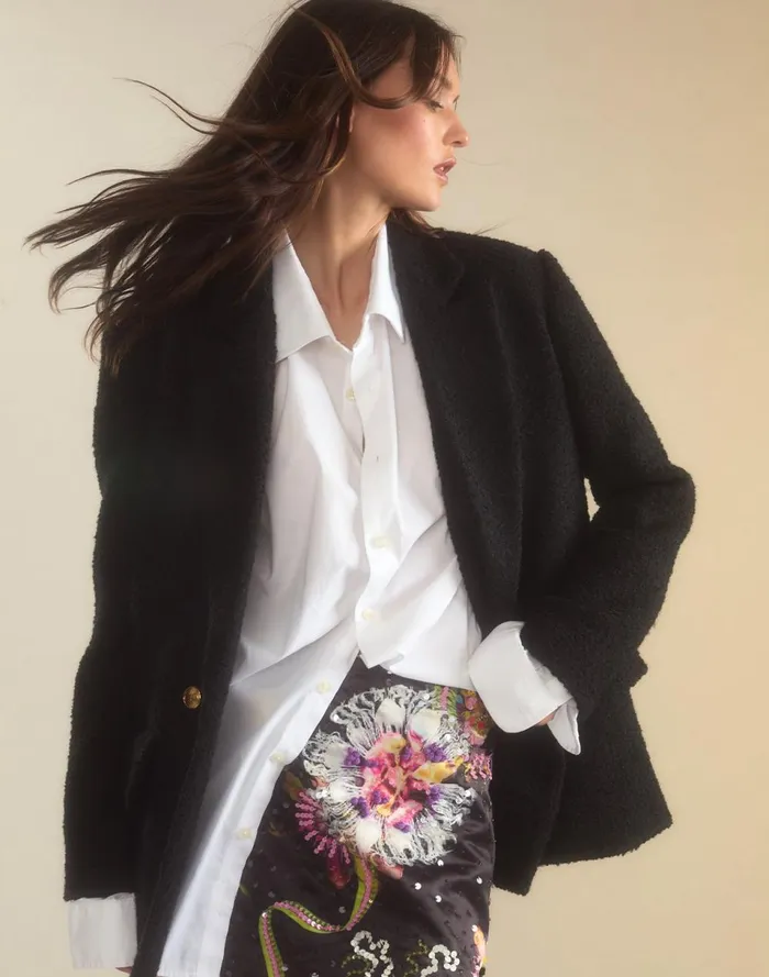 Women Cynthia Rowley Outerwear Bardot Boucl Blazer Black
