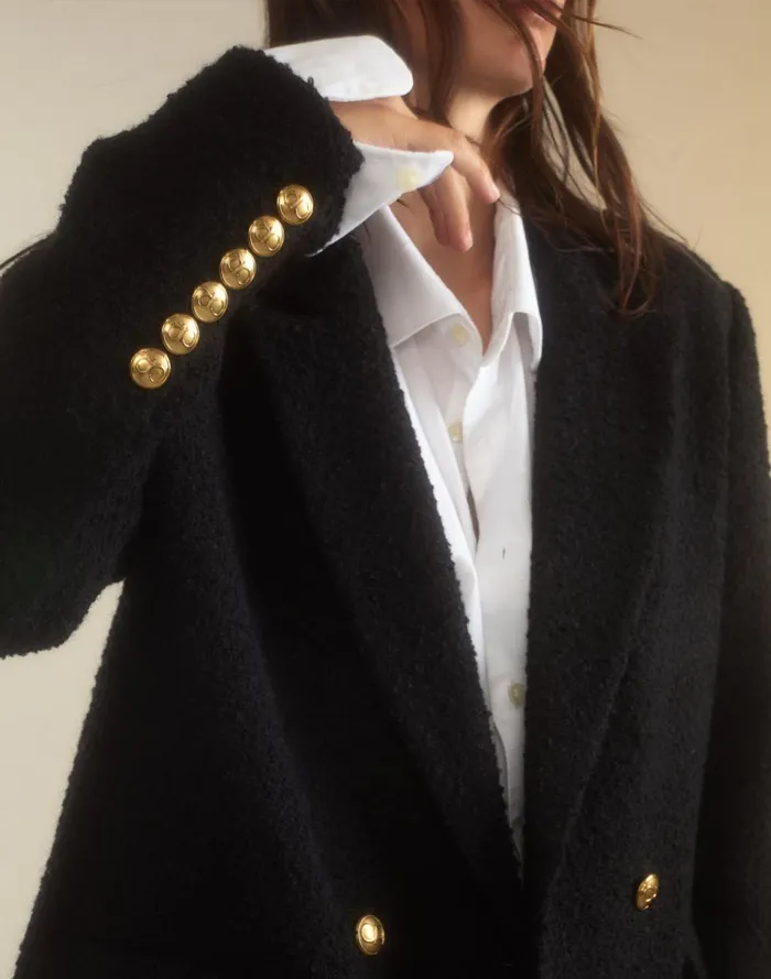 Women Cynthia Rowley Outerwear Bardot Boucl Blazer Black