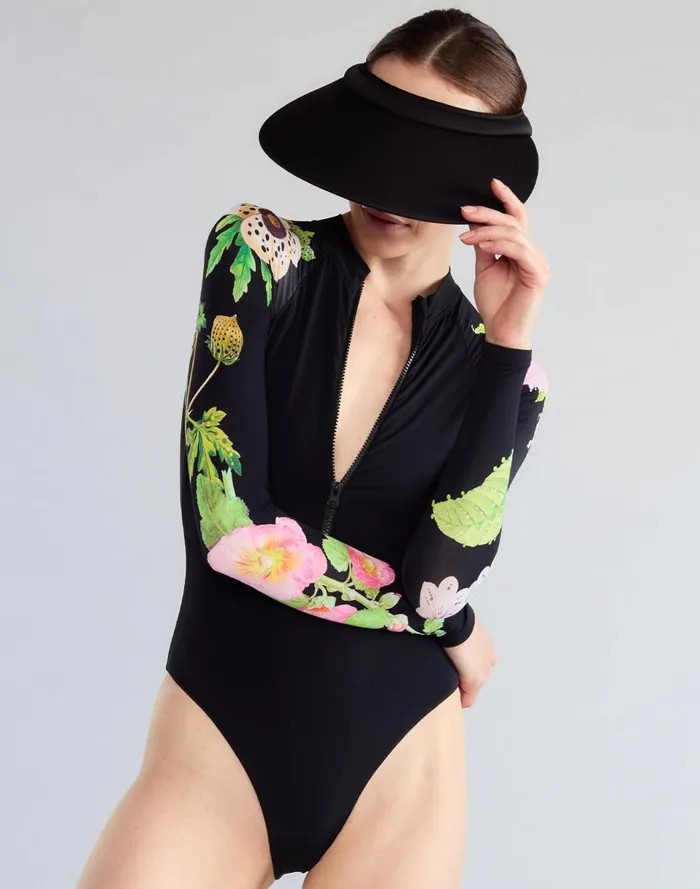Women Cynthia Rowley Swim Bloomed Surfsuit Blkfl Women Cynthia Rowley Swim Bloomed Surfsuit Blkfl