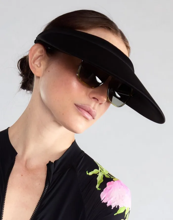 Women Cynthia Rowley Swim Bonded Visor Black