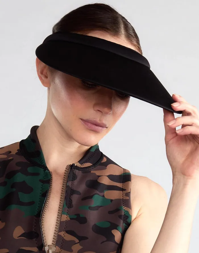 Women Cynthia Rowley Swim Bonded Visor Black