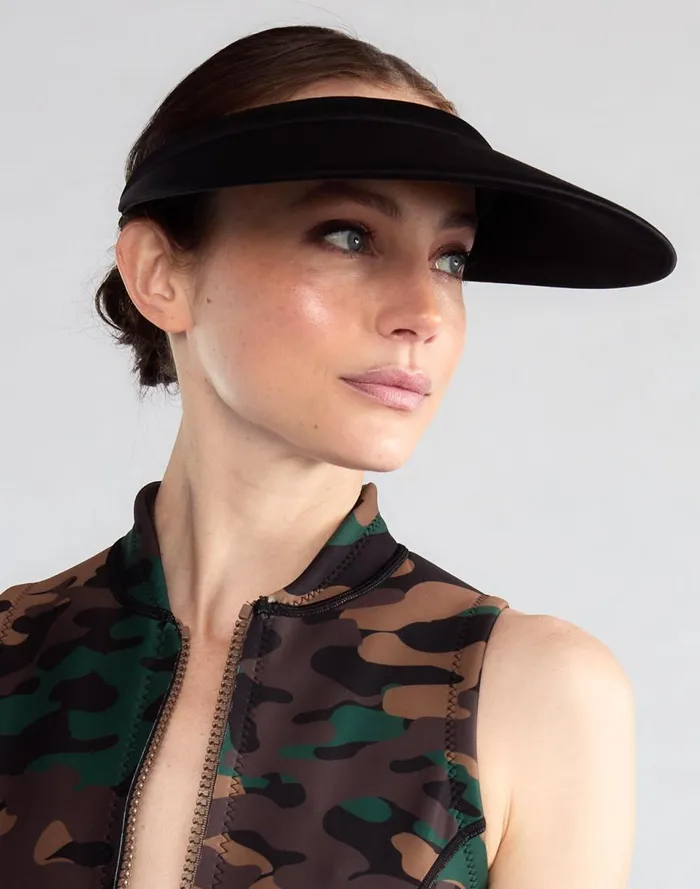 Women Cynthia Rowley Swim Bonded Visor Black