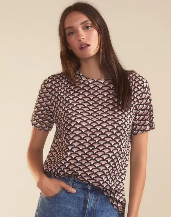 Women Cynthia Rowley Tops Fanfare Tee Blkcml
