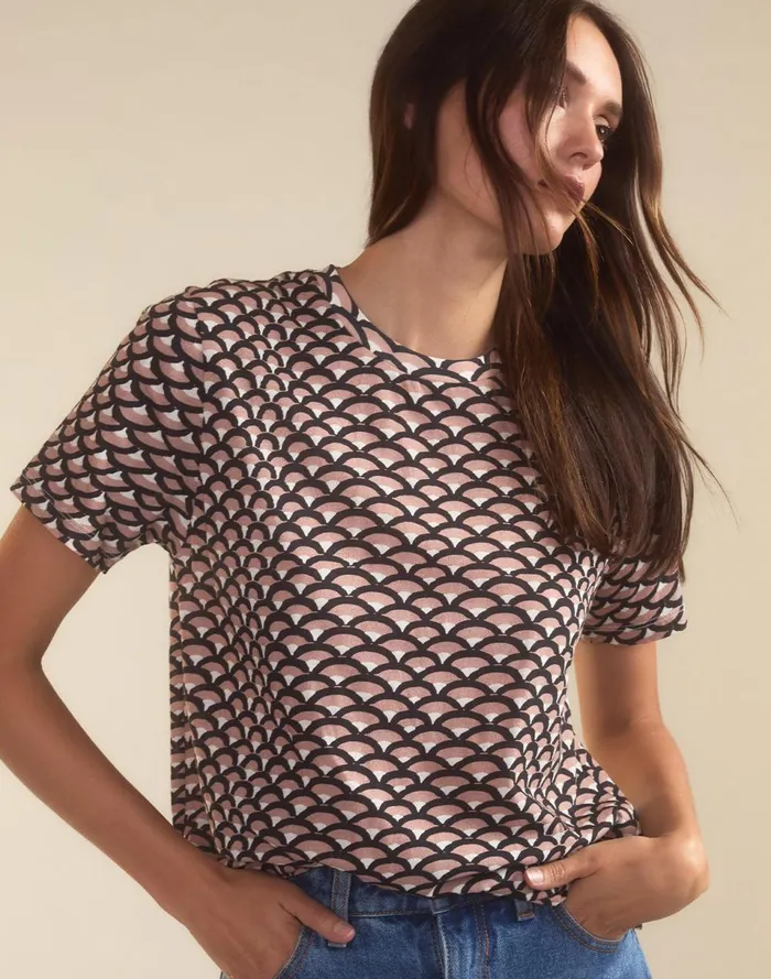 Women Cynthia Rowley Tops Fanfare Tee Blkcml