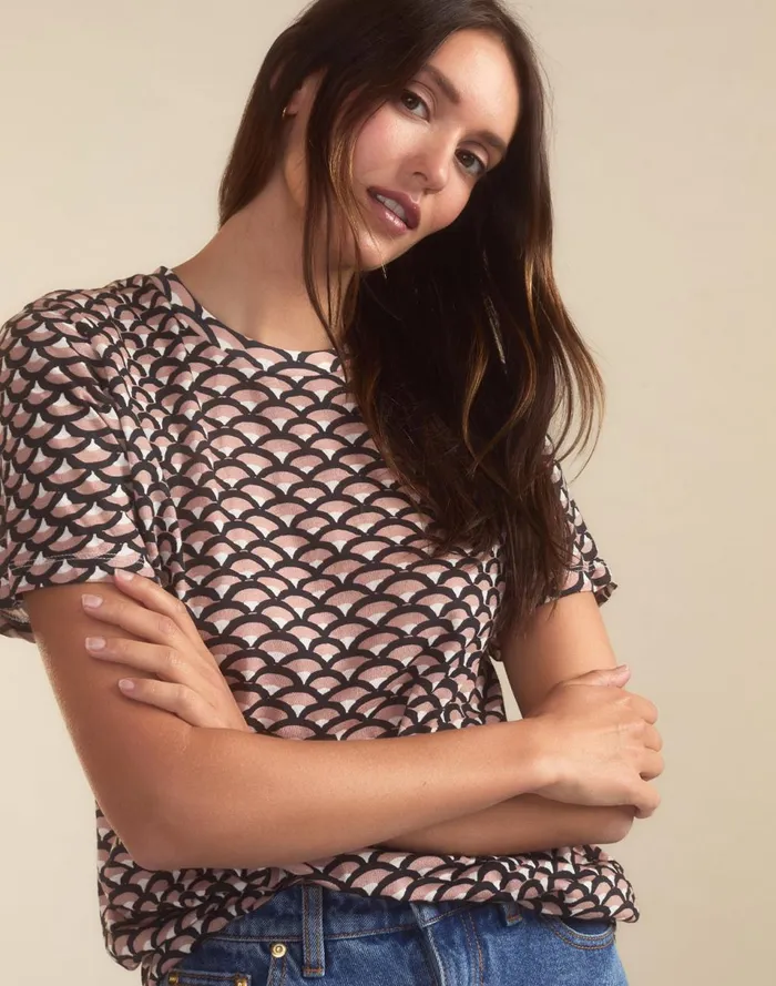 Women Cynthia Rowley Tops Fanfare Tee Blkcml