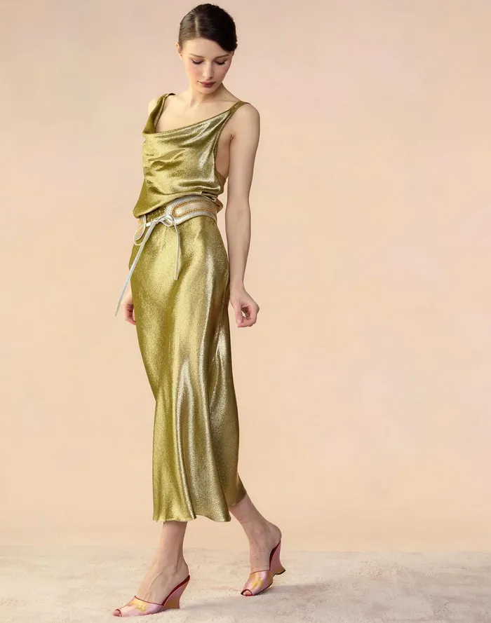 Women Cynthia Rowley Tops Shimmering Siren Top Green