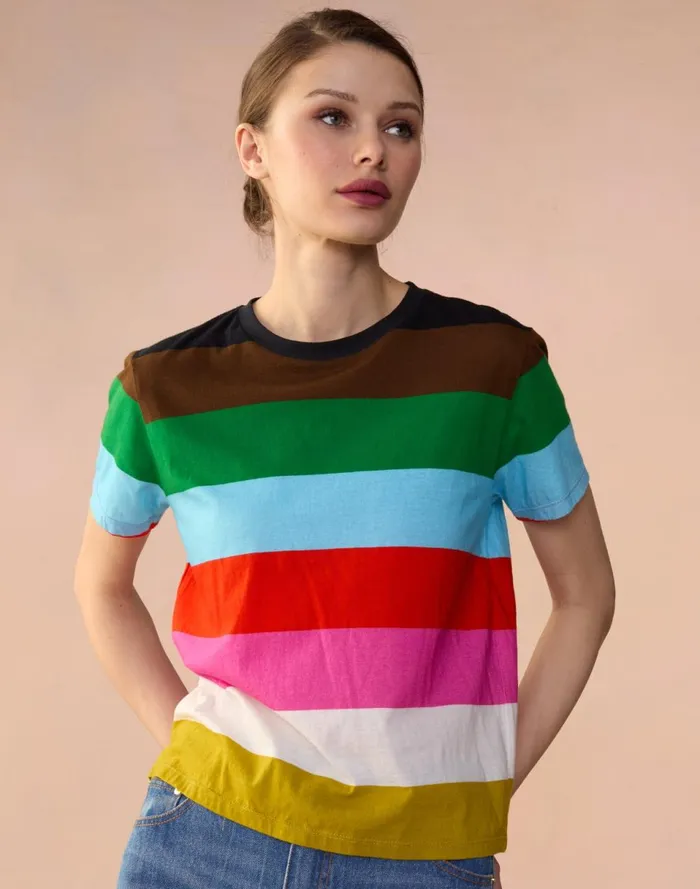 Women Cynthia Rowley Tops Striped Tee Stmul