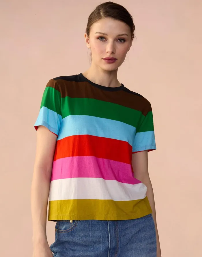 Women Cynthia Rowley Tops Striped Tee Stmul Women Cynthia Rowley Tops Striped Tee Stmul