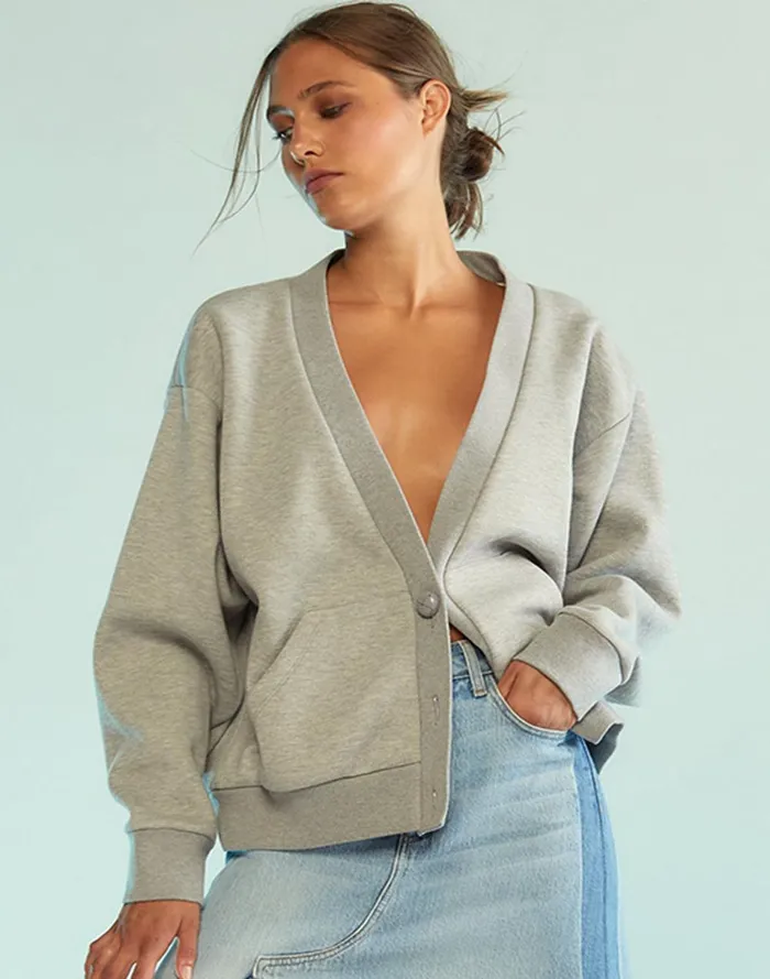 Women Cynthia Rowley Tops Sweatshirt Cardigan Hgrey