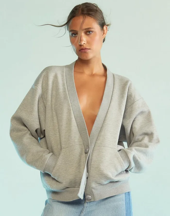 Women Cynthia Rowley Tops Sweatshirt Cardigan Hgrey Women Cynthia Rowley Tops Sweatshirt Cardigan Hgrey