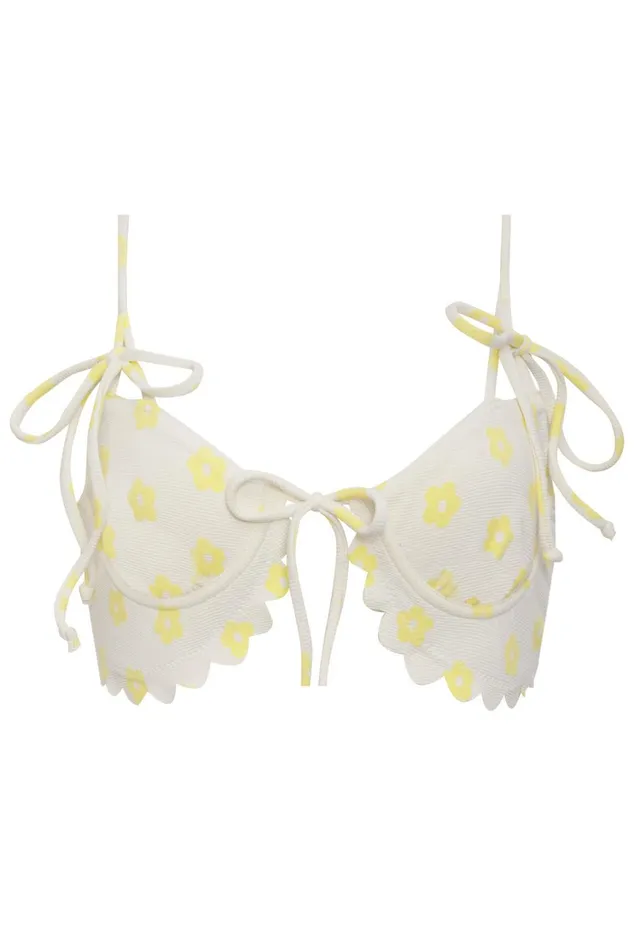 Women Dana Swim Top Yellow For Love and Lemons Swim Women Dana Swim Top Yellow For Love and Lemons Swim