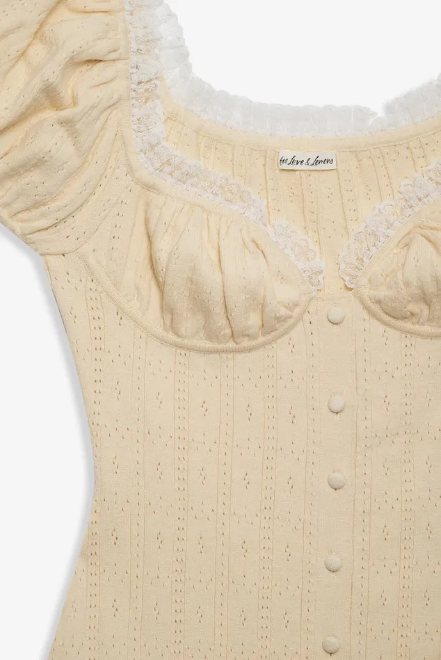 Women Daniela Knit Mini Dress Ivory For Love and Lemons Dresses Women Daniela Knit Mini Dress Ivory For Love and Lemons Dresses