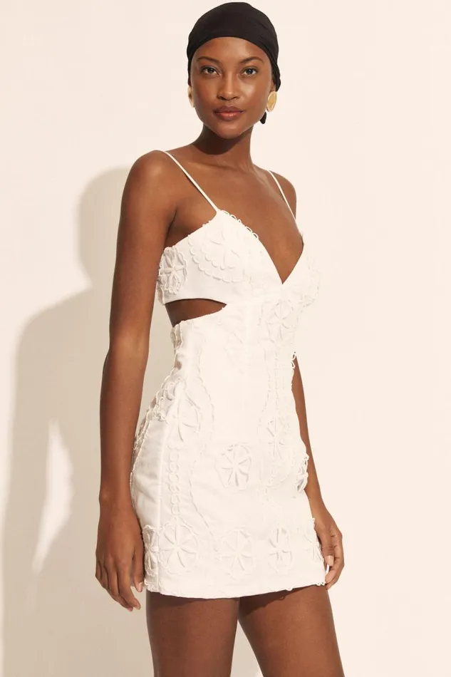 Women Day To Night Dresses Bardot Loressa Lace Mini Dress In Orchid White Orchid White