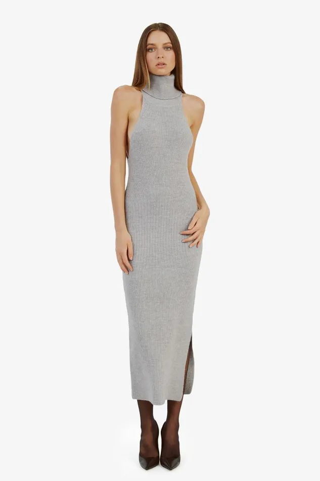 Women Day To Night Dresses Bardot Mariano Knit Maxi Dress In Grey Grey