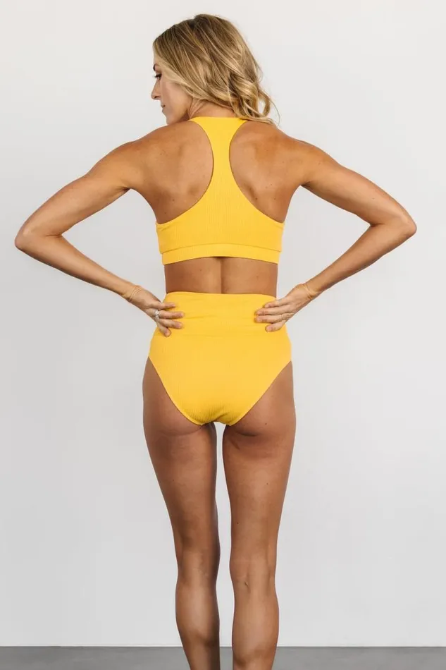 Women Del Mar Ribbed Bikini Bottom Yellow Baltic Born Bikini