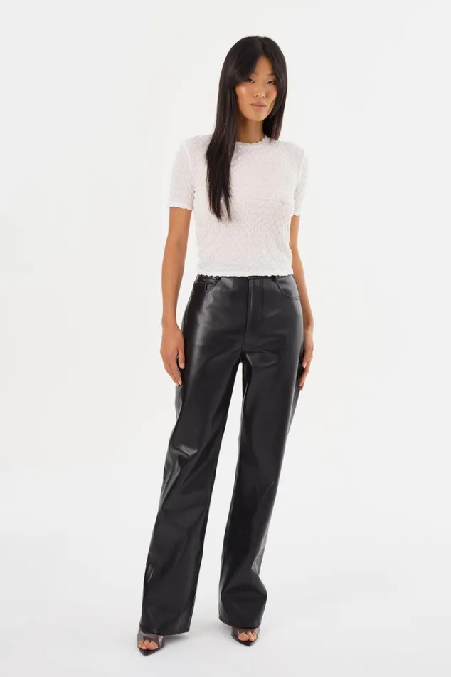 Women DEMORA Recycled Leather Pants Black LAMARQUE Pants and Shorts